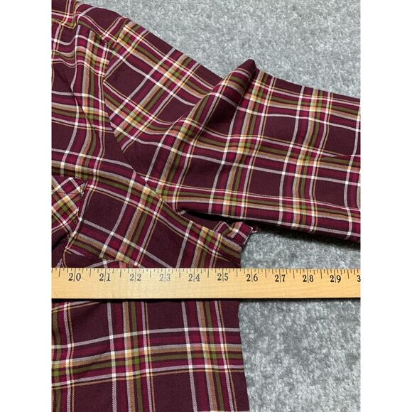 D&Co. Plaid Mandarin Collar Top‎ Women Size 2X Red Pocket Button Up - Picture 13 of 13